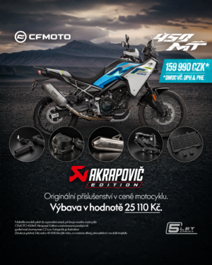 CFMOTO 450 MT-R/RX Akrapovič edition !!! Akce- příslušenství v hodnotě 25 110,-Kč